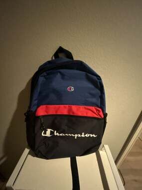 Champion Manuscript Colorblock Backpack Blue Red Black